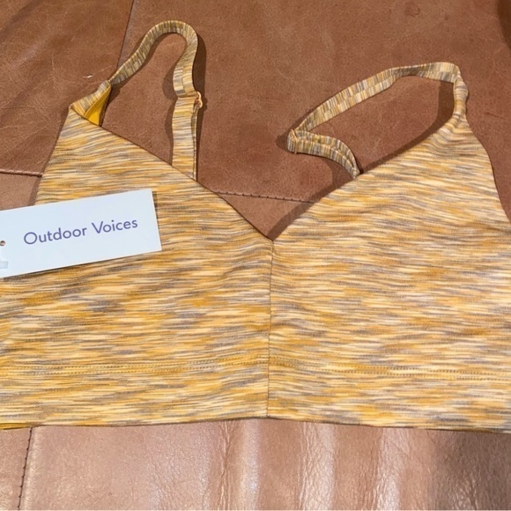 NWT Outdoor Voices Spacedye Bra Yellow - Picture 2 of 8